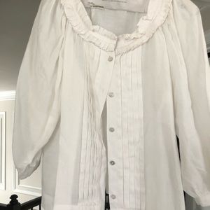 White 100% linen top